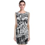 Robot Love Sleeveless Velvet Midi Dress