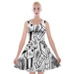 Robot Love Velvet Skater Dress