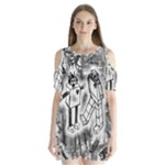 Robot Love Shoulder Cutout Velvet One Piece