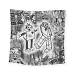 Robot Love Square Tapestry (Small)