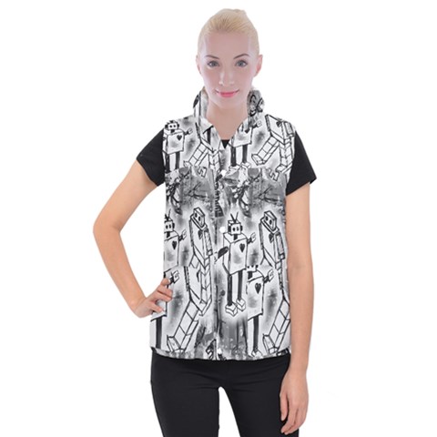 Robot Love Women s Button Up Vest from ArtsNow.com