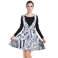 Plunge Pinafore Dress 