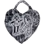 Robot Love Giant Heart Shaped Tote