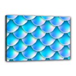 Mermaid Tail Blue Canvas 18  x 12  (Stretched)