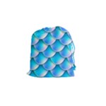 Mermaid Tail Blue Drawstring Pouch (Small)