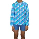 Mermaid Tail Blue Kids  Long Sleeve Swimwear