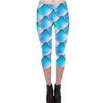 Mermaid Tail Blue Capri Leggings 