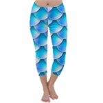 Mermaid Tail Blue Capri Winter Leggings 