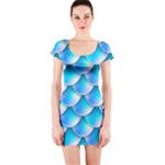 Mermaid Tail Blue Short Sleeve Bodycon Dress
