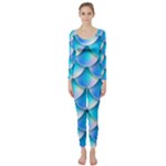 Mermaid Tail Blue Long Sleeve Catsuit