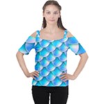 Mermaid Tail Blue Cutout Shoulder Tee