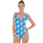Mermaid Tail Blue Short Sleeve Leotard 