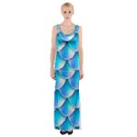 Mermaid Tail Blue Thigh Split Maxi Dress