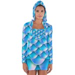Mermaid Tail Blue Long Sleeve Hooded T-shirt