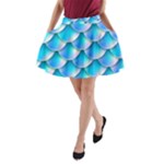 Mermaid Tail Blue A-Line Pocket Skirt