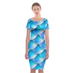 Mermaid Tail Blue Classic Short Sleeve Midi Dress