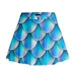 Mermaid Tail Blue Mini Flare Skirt