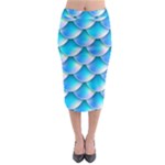 Mermaid Tail Blue Midi Pencil Skirt