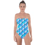 Mermaid Tail Blue Tie Back One Piece Swimsuit