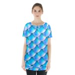 Mermaid Tail Blue Skirt Hem Sports Top