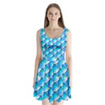 Mermaid Tail Blue Split Back Mini Dress 