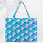 Mermaid Tail Blue Zipper Medium Tote Bag