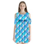 Mermaid Tail Blue Shoulder Cutout Velvet One Piece
