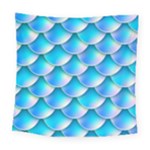 Mermaid Tail Blue Square Tapestry (Large)