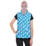 Mermaid Tail Blue Women s Button Up Vest