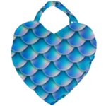 Mermaid Tail Blue Giant Heart Shaped Tote