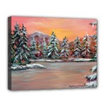 Jane s Winter Sunset Canvas 14  x 11  (Stretched)