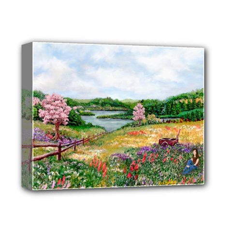 Katy s Pasture Deluxe Canvas 14  x 11  (Stretched) from ArtsNow.com