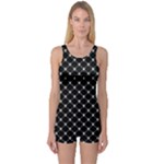 Halloween Skulls Crossbones One Piece Boyleg Swimsuit