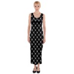Halloween Skulls Crossbones Fitted Maxi Dress