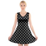 Halloween Skulls Crossbones V-Neck Sleeveless Dress