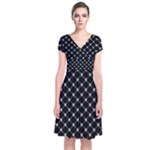 Halloween Skulls Crossbones Short Sleeve Front Wrap Dress