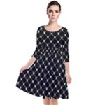 Halloween Skulls Crossbones Quarter Sleeve Waist Band Dress