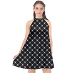 Halloween Skulls Crossbones Halter Neckline Chiffon Dress 