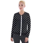 Halloween Skulls Crossbones Velour Zip Up Jacket
