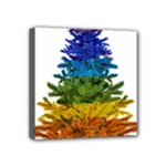 rainbow christmas tree Mini Canvas 4  x 4  (Stretched)