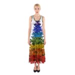 rainbow christmas tree Sleeveless Maxi Dress