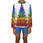 rainbow christmas tree Kids  Long Sleeve Swimwear