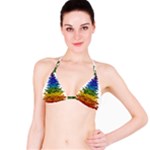 rainbow christmas tree Bikini Top