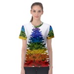 rainbow christmas tree Women s Sport Mesh Tee