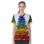 rainbow christmas tree Women s Cotton Tee