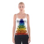 rainbow christmas tree Spaghetti Strap Top