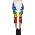 rainbow christmas tree Capri Leggings 