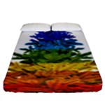 rainbow christmas tree Fitted Sheet (King Size)