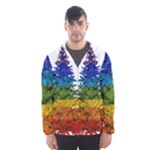 rainbow christmas tree Men s Hooded Windbreaker