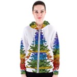 rainbow christmas tree Women s Zipper Hoodie